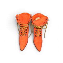 Manolo Blahnik Orange Oklamod Boots