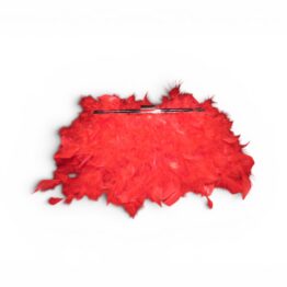 Faux Red Feather Clutch